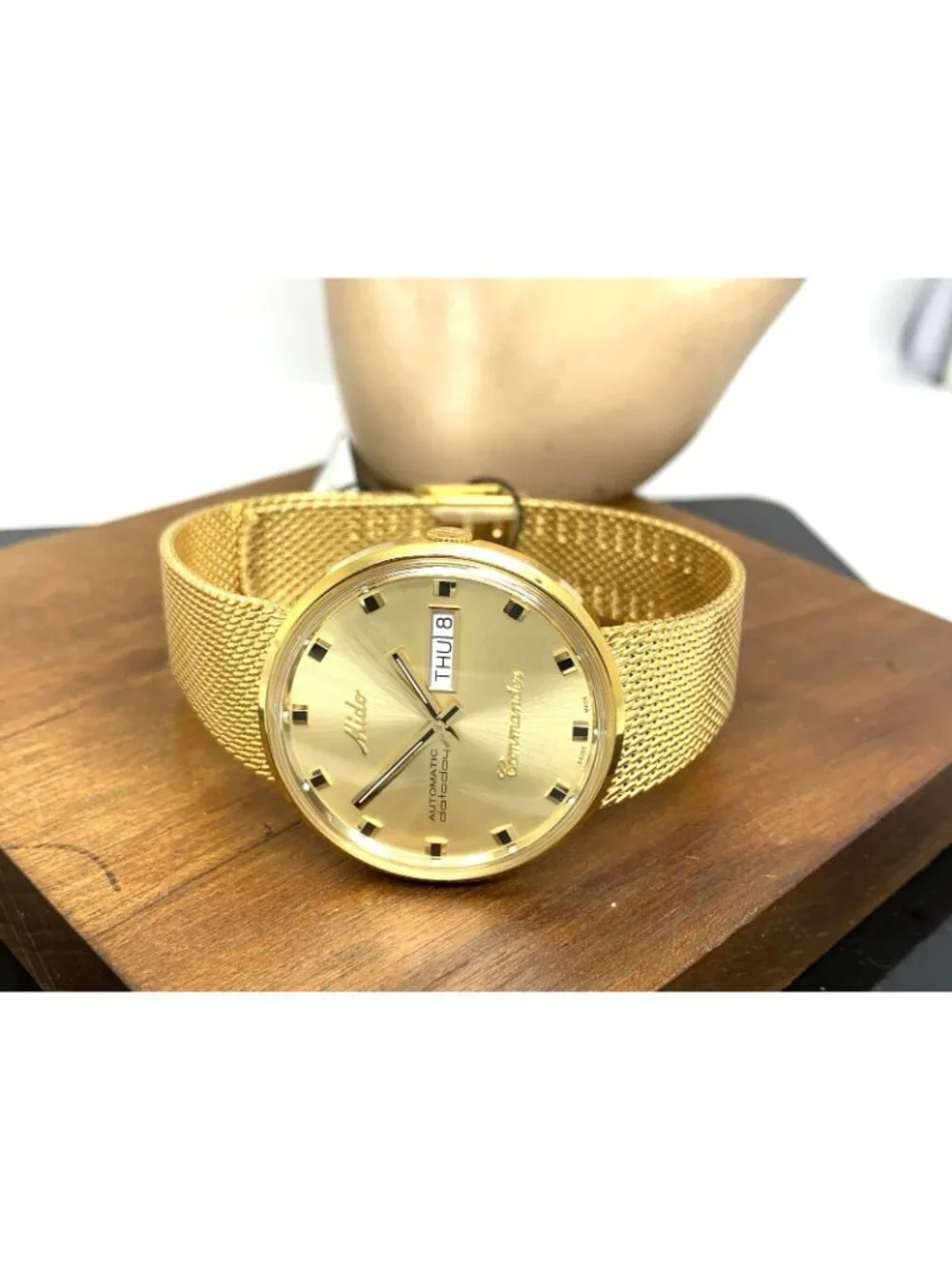 Mido Commander Men's Watch M842932213 Swiss Automatic Day Date Gold Steel 37mm